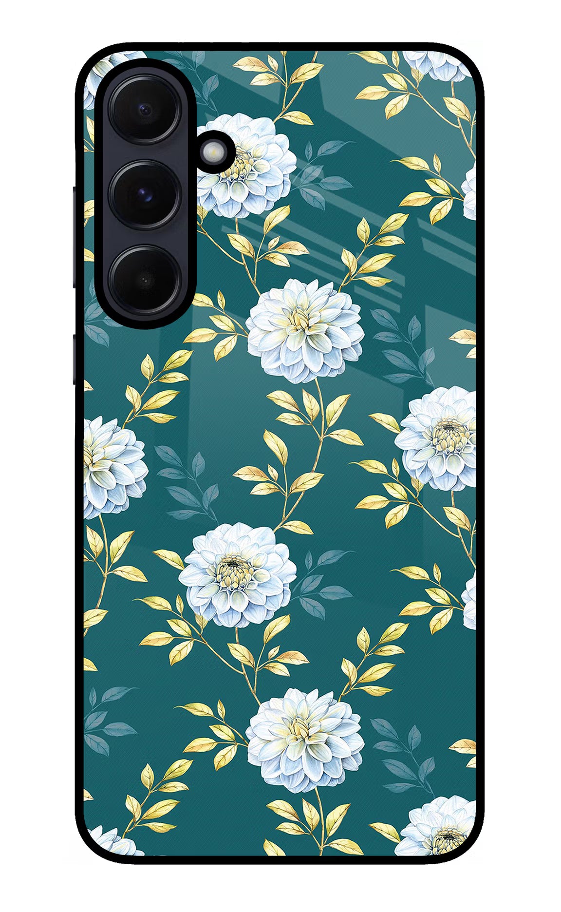 Flowers Samsung A55 5G Glass Case Back Cover by Casekaro