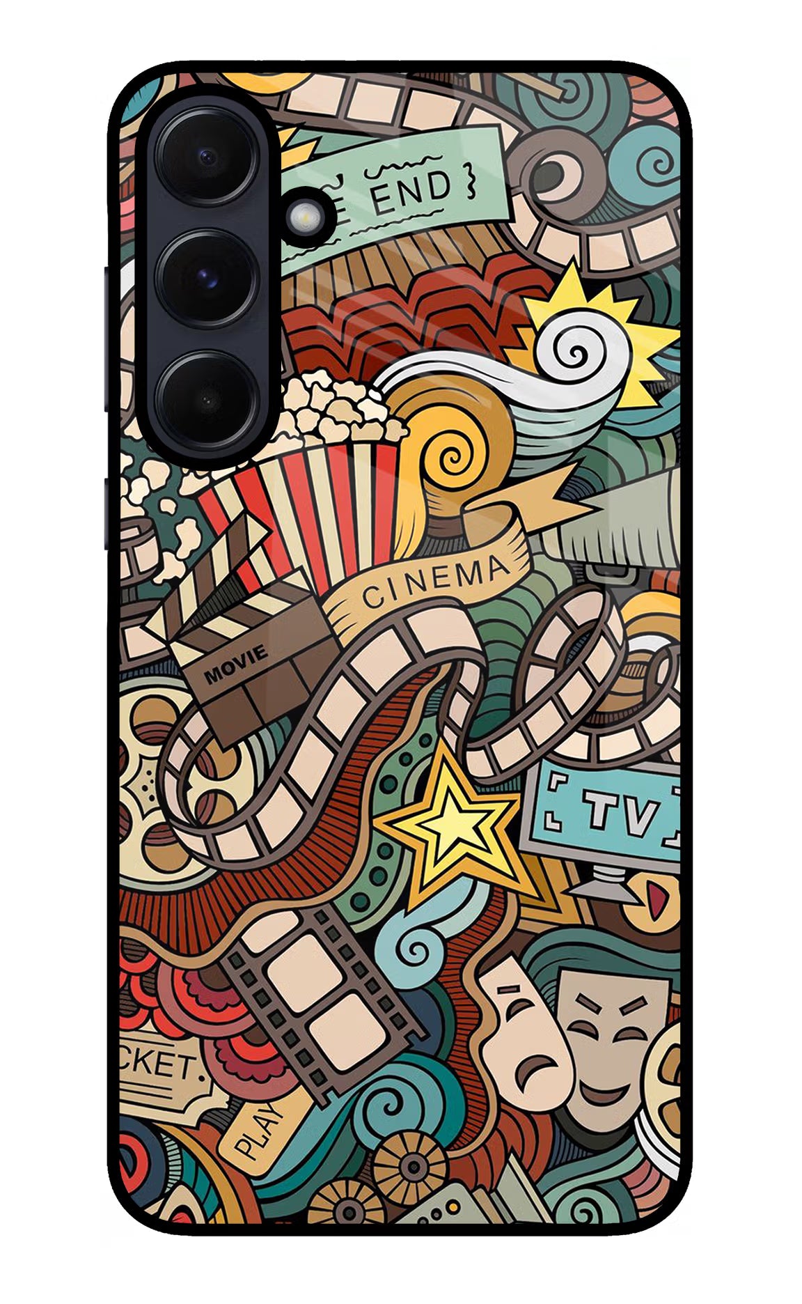 Cinema Abstract Samsung A55 5G Glass Case Back Cover by Casekaro