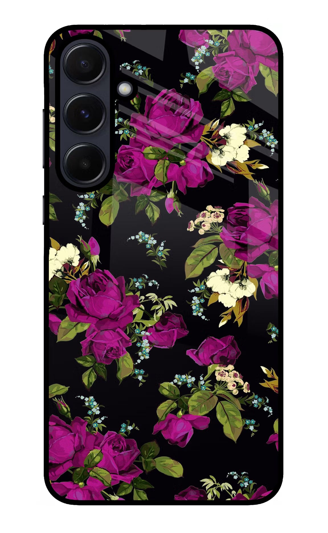 Flowers Samsung A55 5G Glass Case Back Cover by Casekaro