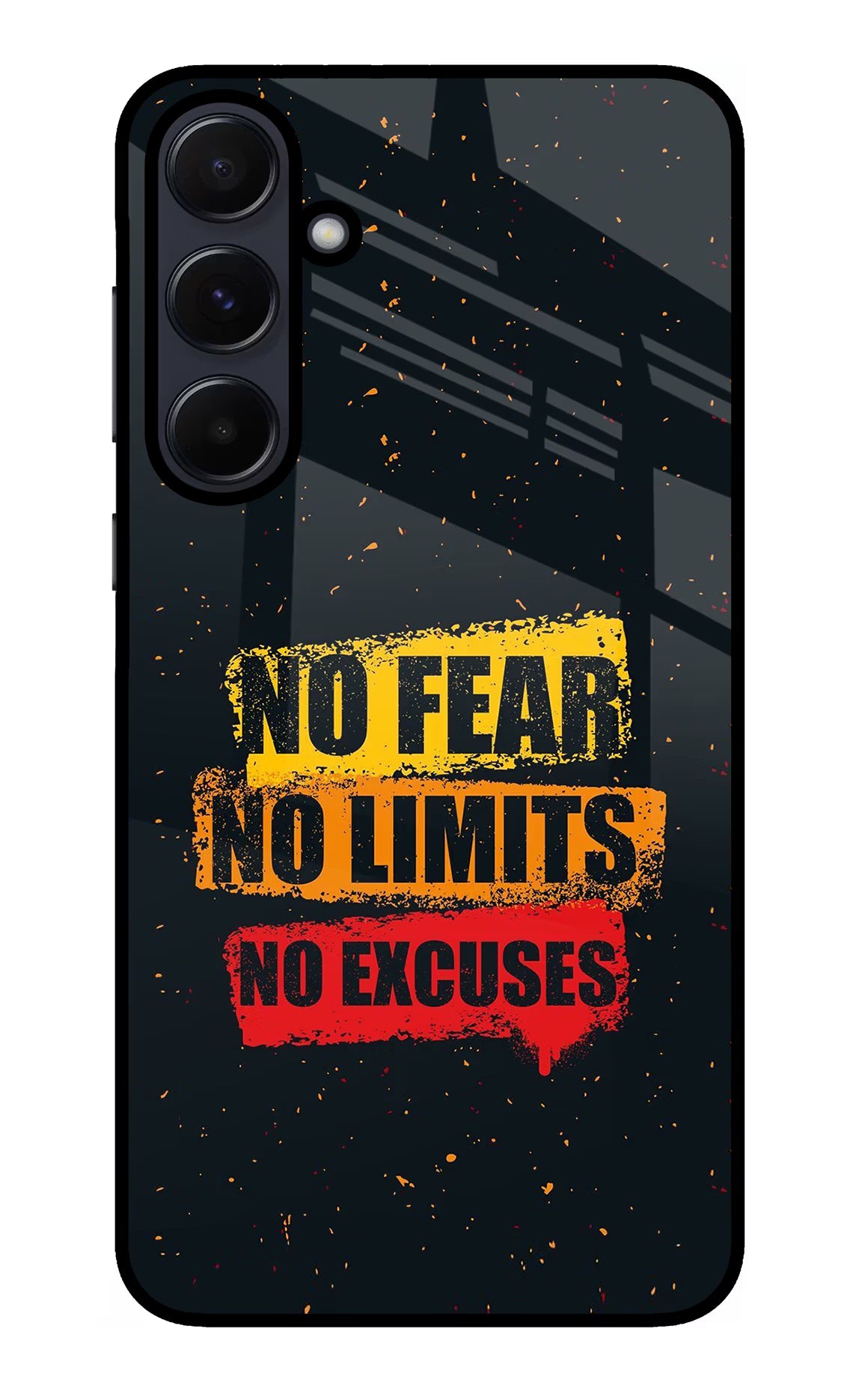 No Fear No Limits No Excuse Samsung A55 5G Glass Case Back Cover by Casekaro
