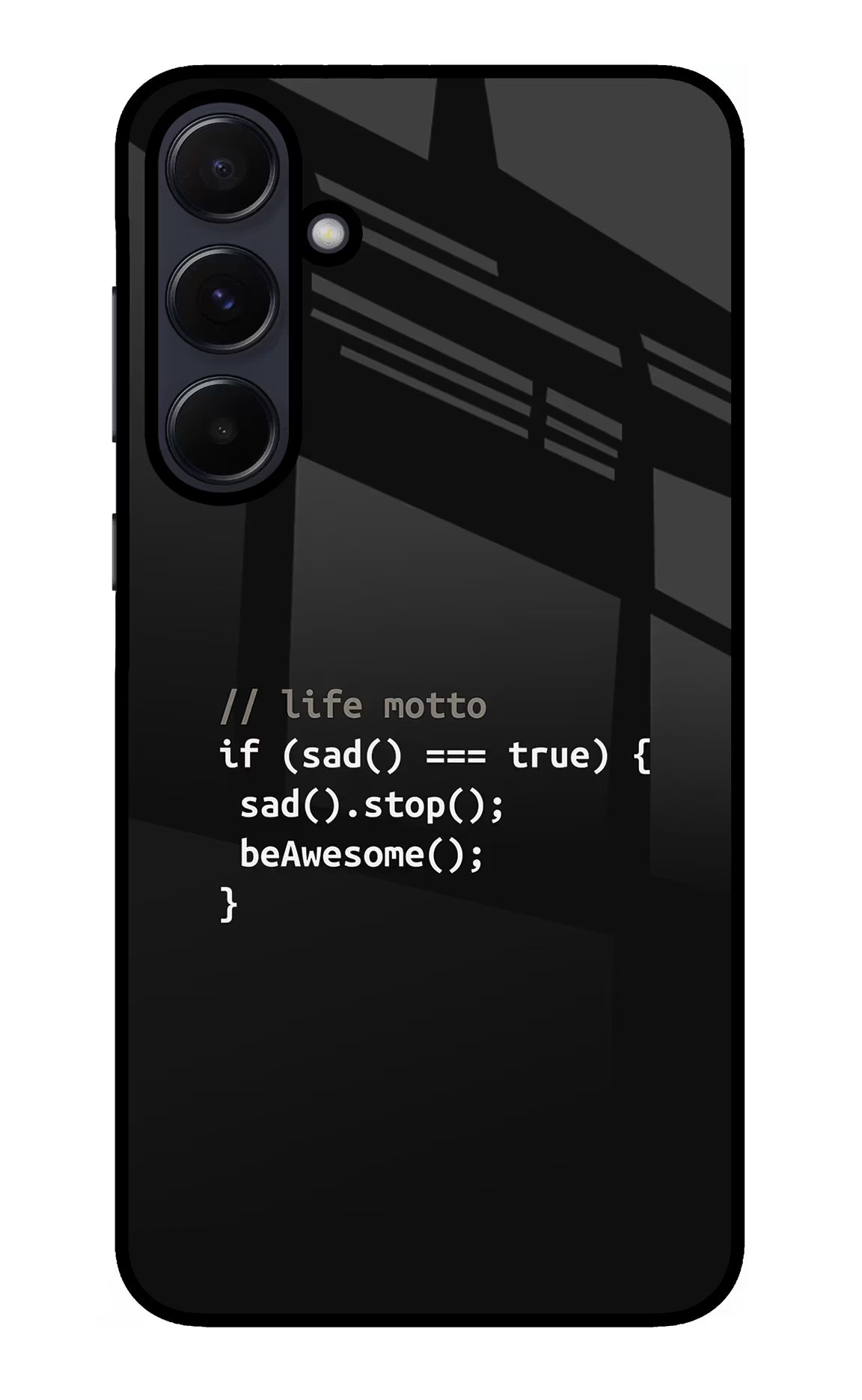 Life Motto Code Samsung A55 5G Glass Case Back Cover by Casekaro