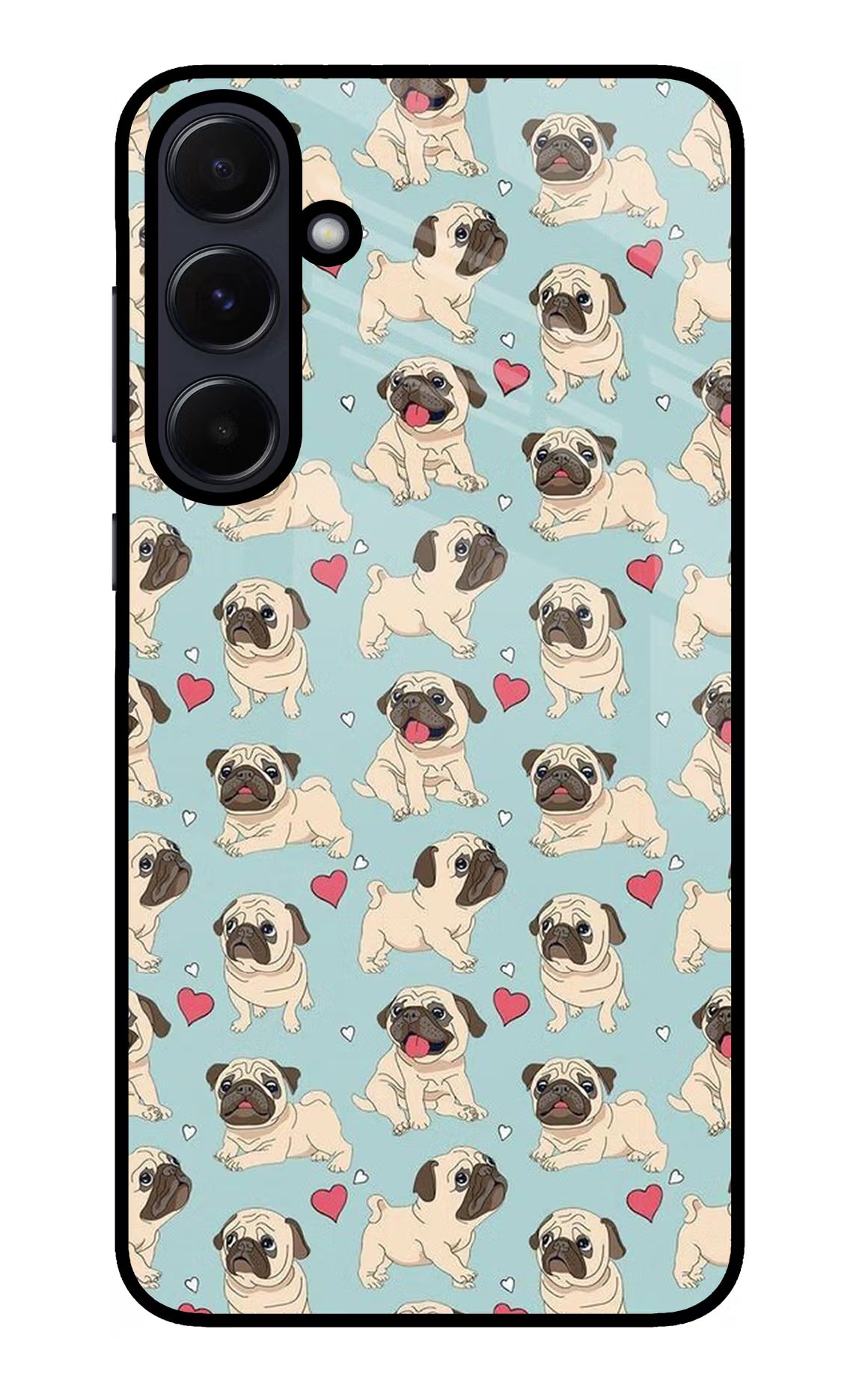 Pug Dog Samsung A55 5G Glass Case Back Cover by Casekaro