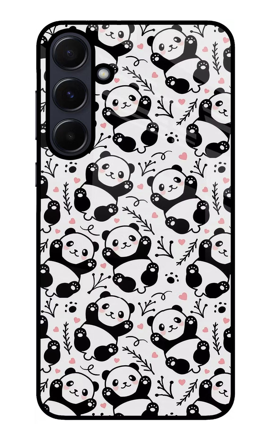 Cute Panda Samsung A55 5G Back Cover, Glass case