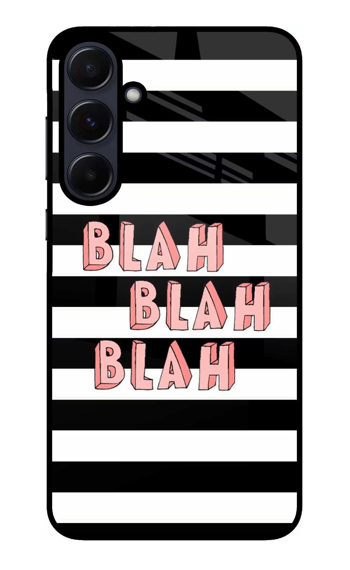 Blah Blah Blah Samsung A55 5G Glass Case Back Cover by Casekaro
