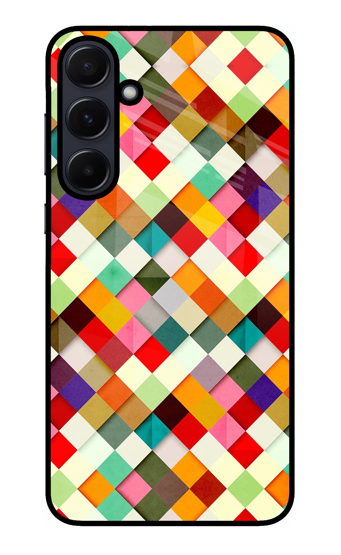 Geometric Abstract Colorful Samsung A55 5G Glass Case