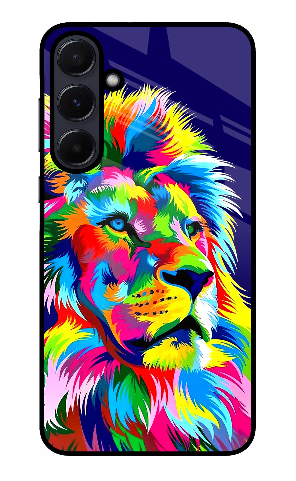 Vector Art Lion Samsung A55 5G Glass Case Back Cover by Casekaro