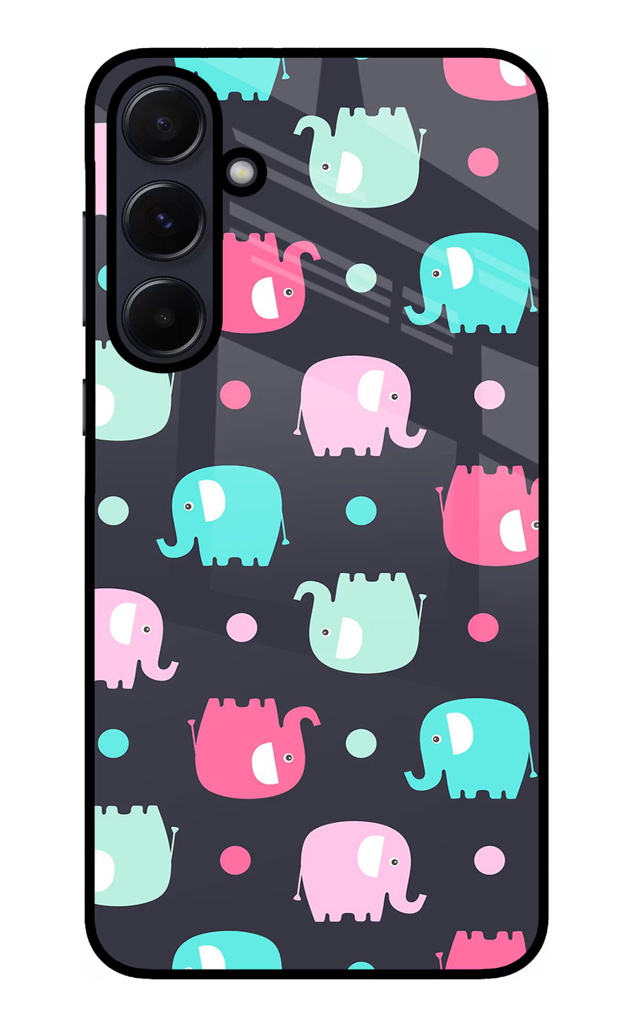 Elephants Samsung A55 5G Back Cover, Glass case