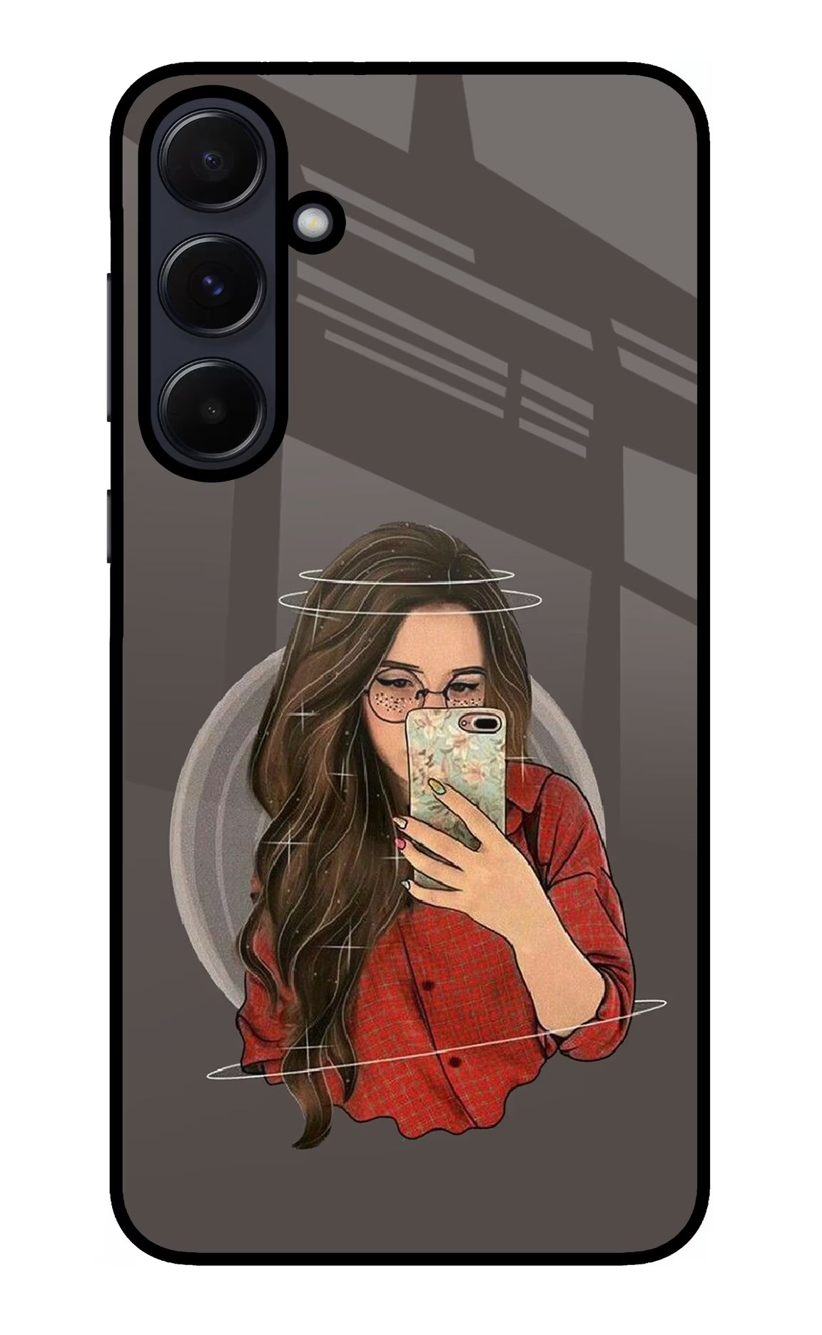 Selfie Queen Samsung A55 5G Glass Case Back Cover by Casekaro
