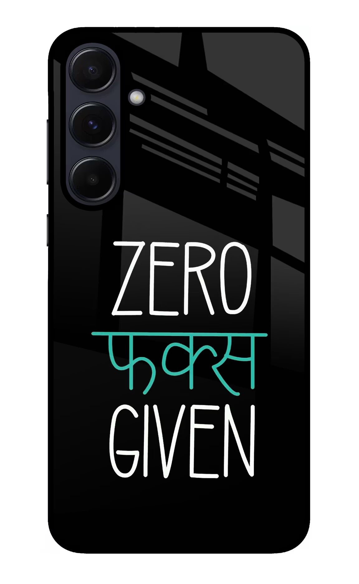Zero Fucks Given Samsung A55 5G Glass Case Back Cover by Casekaro