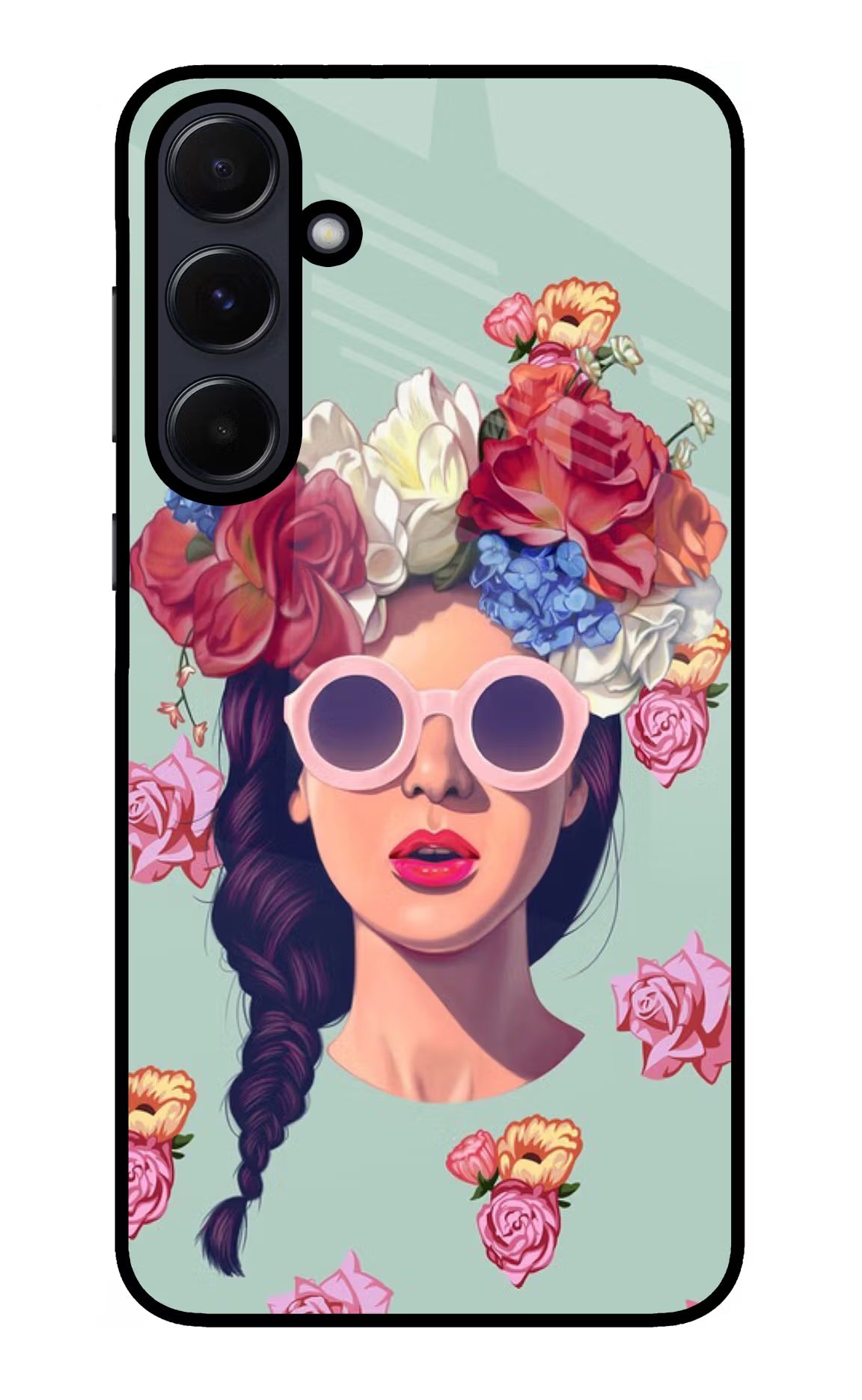 Pretty Girl Samsung A55 5G Glass Case Back Cover by Casekaro