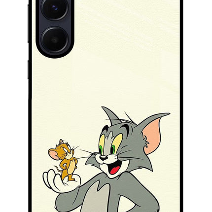 Tom & Jerry Samsung A55 5G Glass Case Back Cover by Casekaro