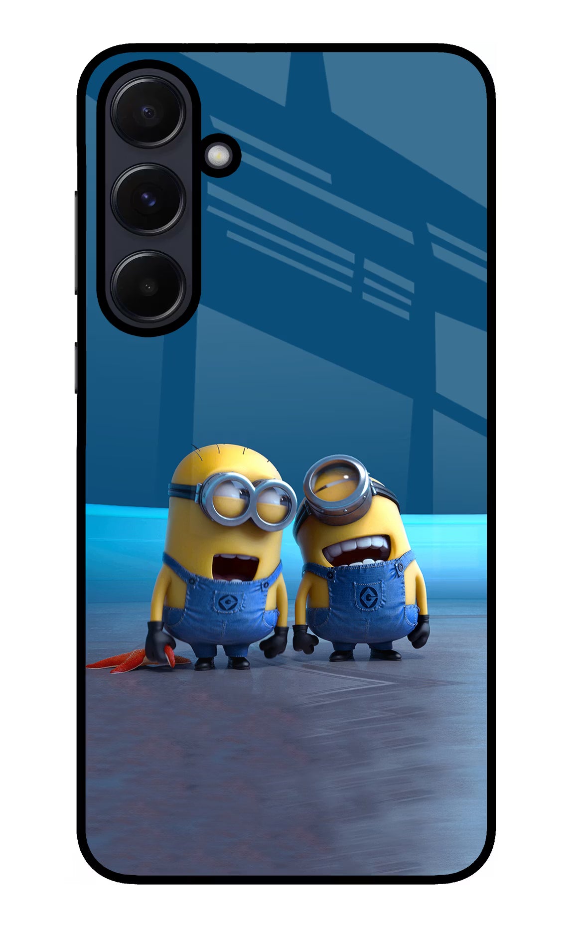 Minion Laughing Samsung A55 5G Glass Case Back Cover by Casekaro