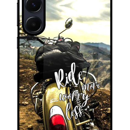 Ride More Worry Less Samsung A55 5G Glass Case