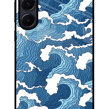 Blue Waves Samsung A55 5G Glass Case