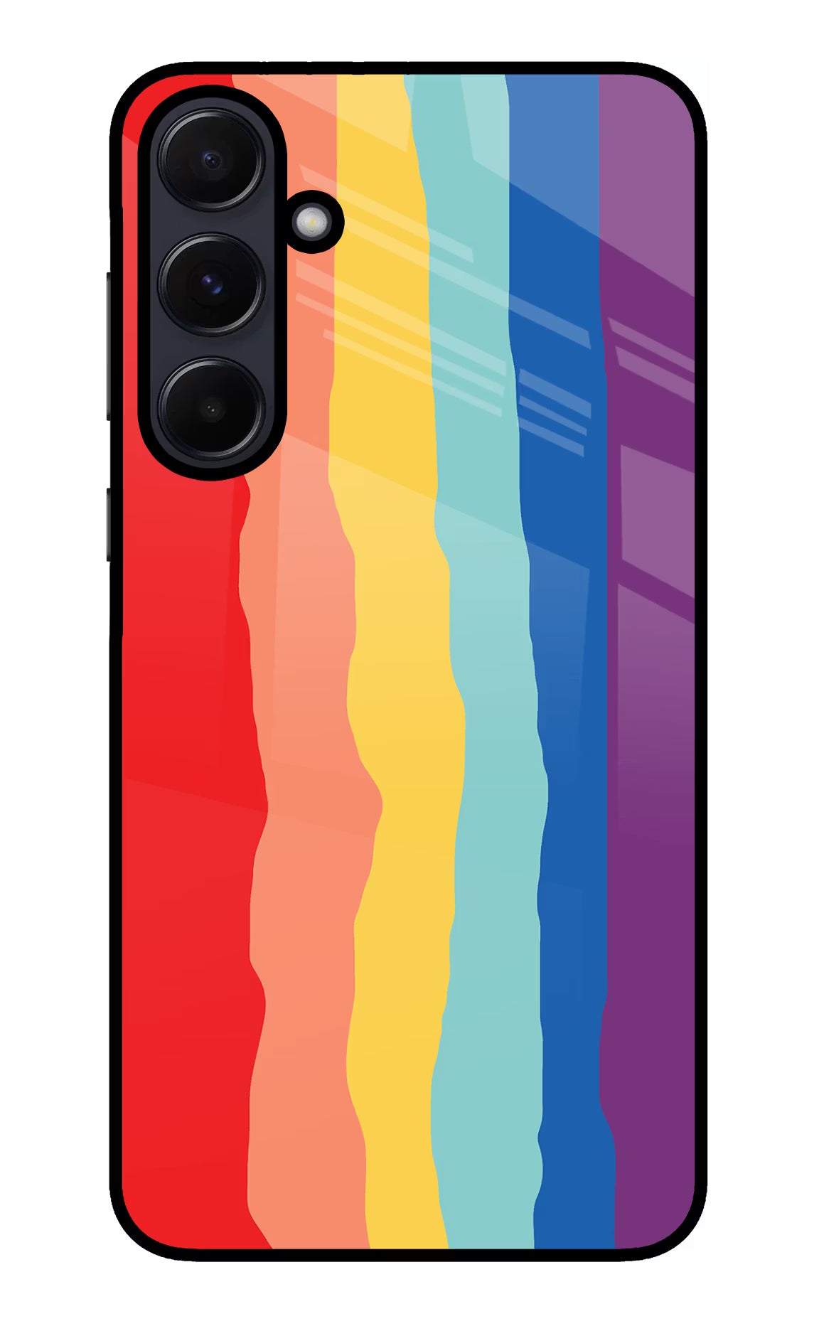 Rainbow Samsung A55 5G Glass Case Back Cover by Casekaro