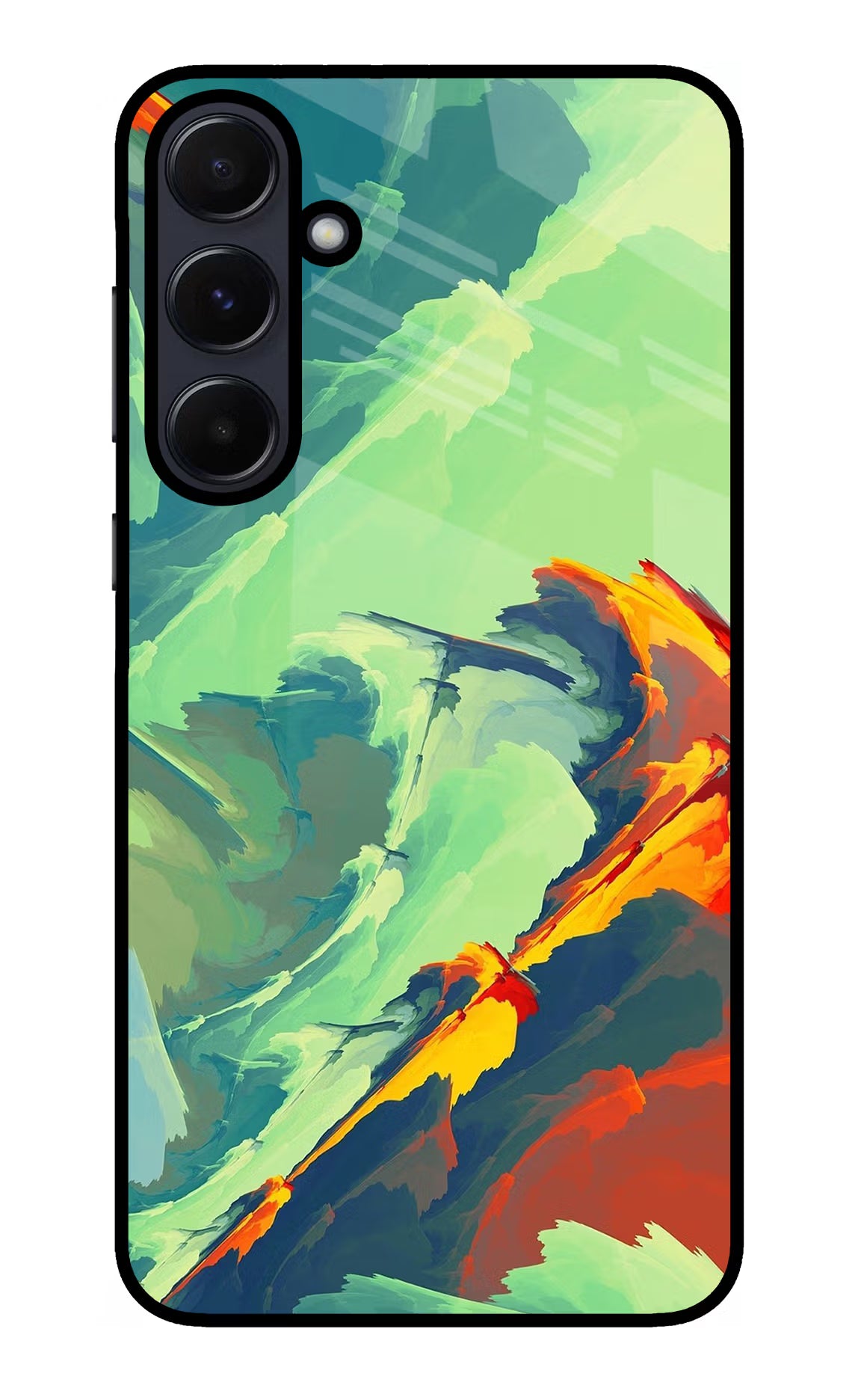 Paint Art Samsung A55 5G Glass Case Back Cover by Casekaro