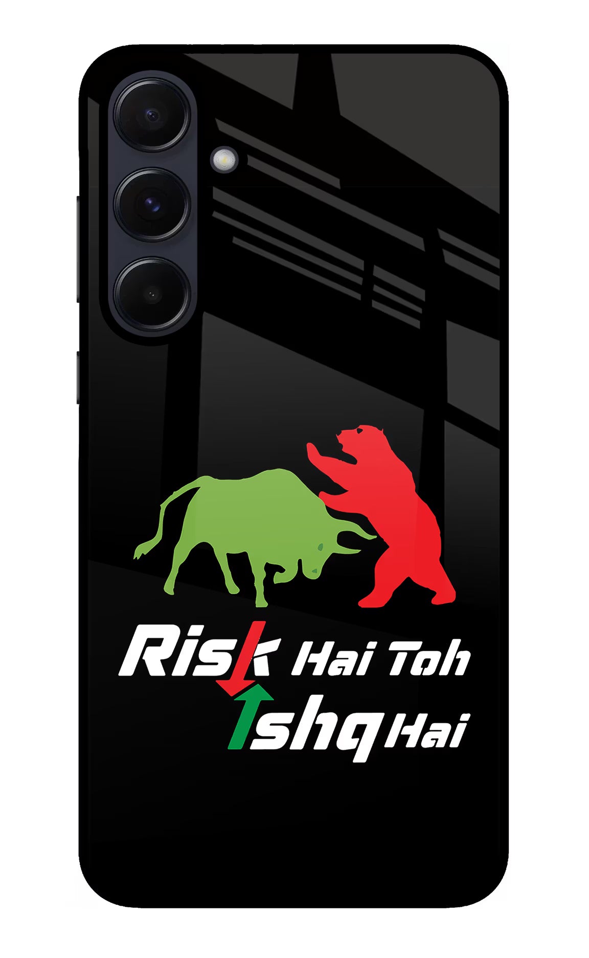 Risk Hai Toh Ishq Hai Samsung A55 5G Glass Case Back Cover by Casekaro