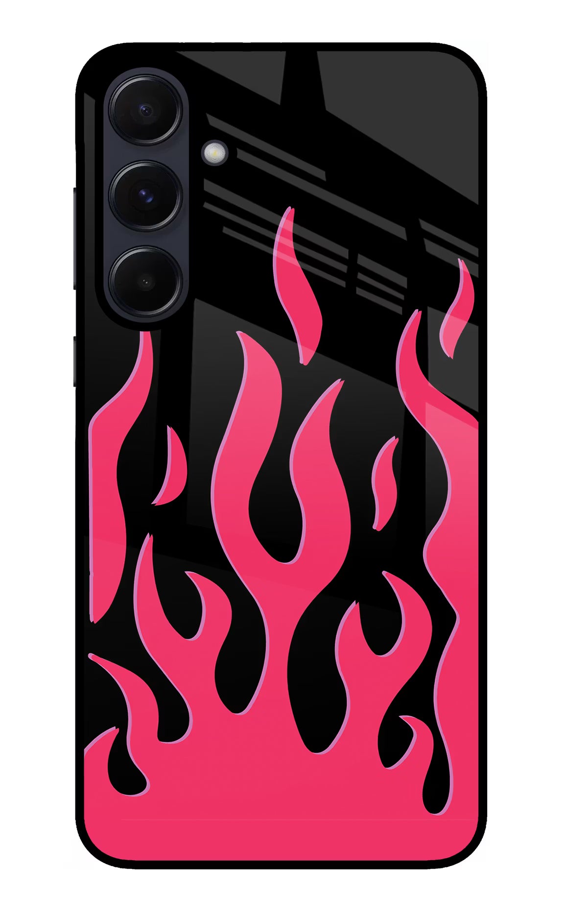 Fire Flames Samsung A55 5G Glass Case Back Cover by Casekaro