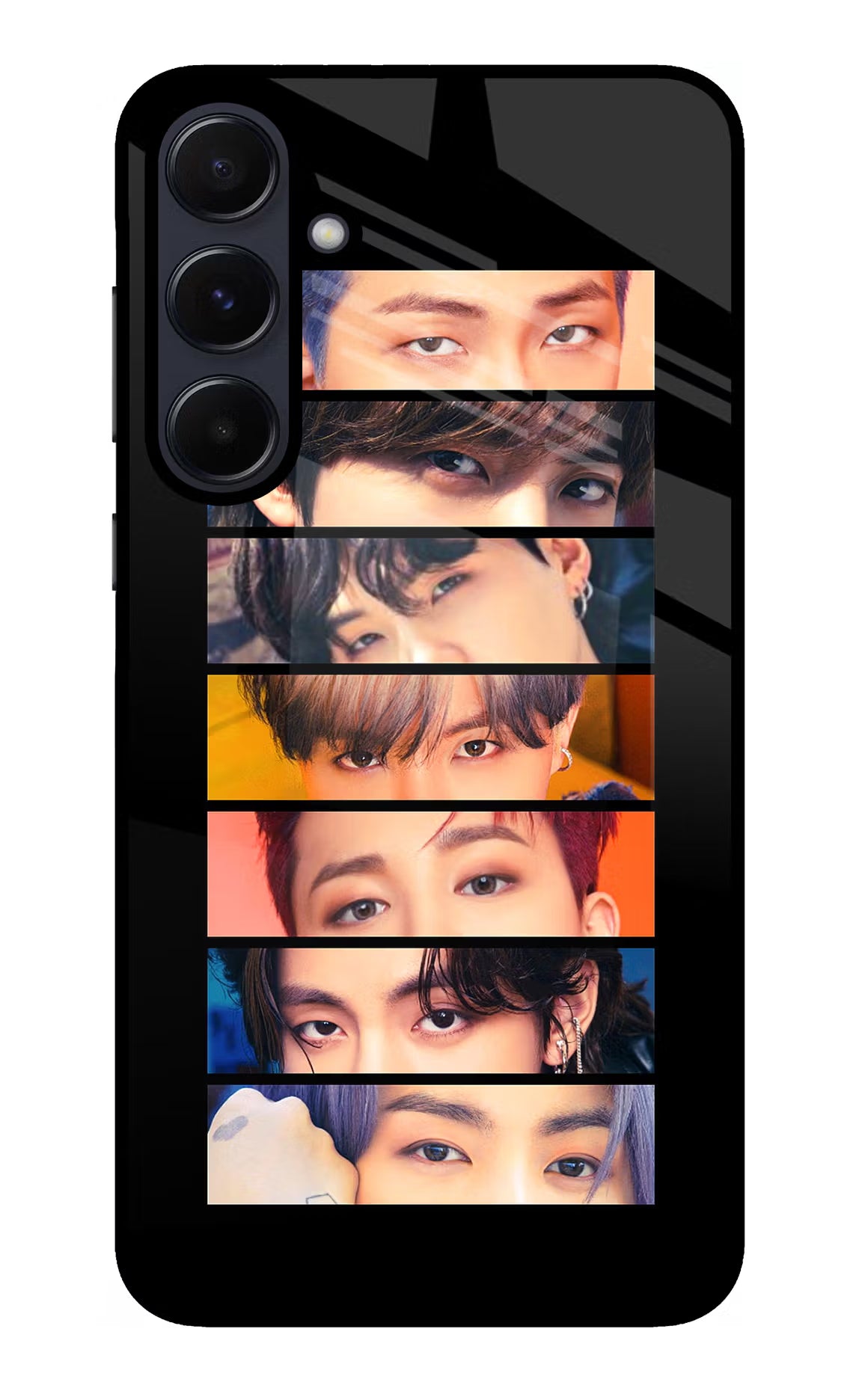 BTS Eyes Samsung A55 5G Glass Case Back Cover by Casekaro