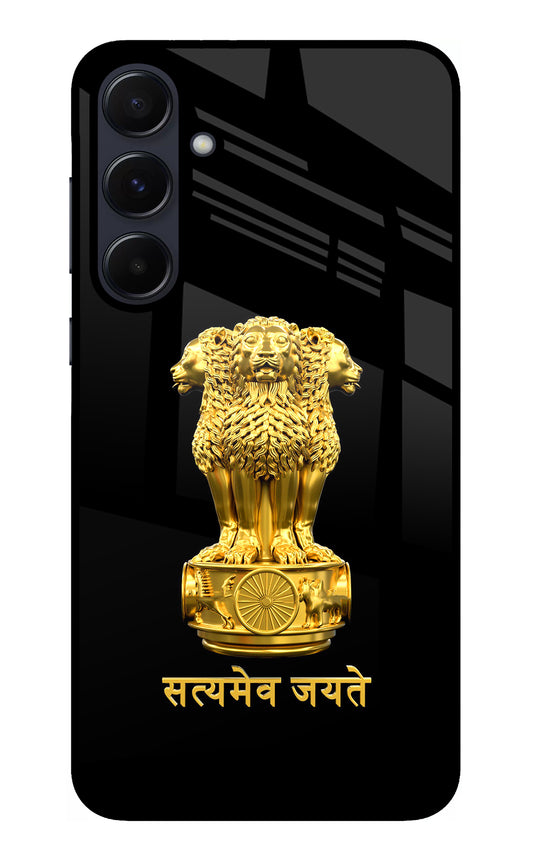 Satyamev Jayate Golden Samsung A55 5G Glass Case