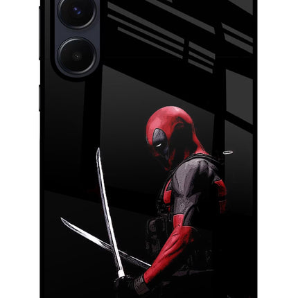 Deadpool Samsung A55 5G Glass Case Back Cover by Casekaro