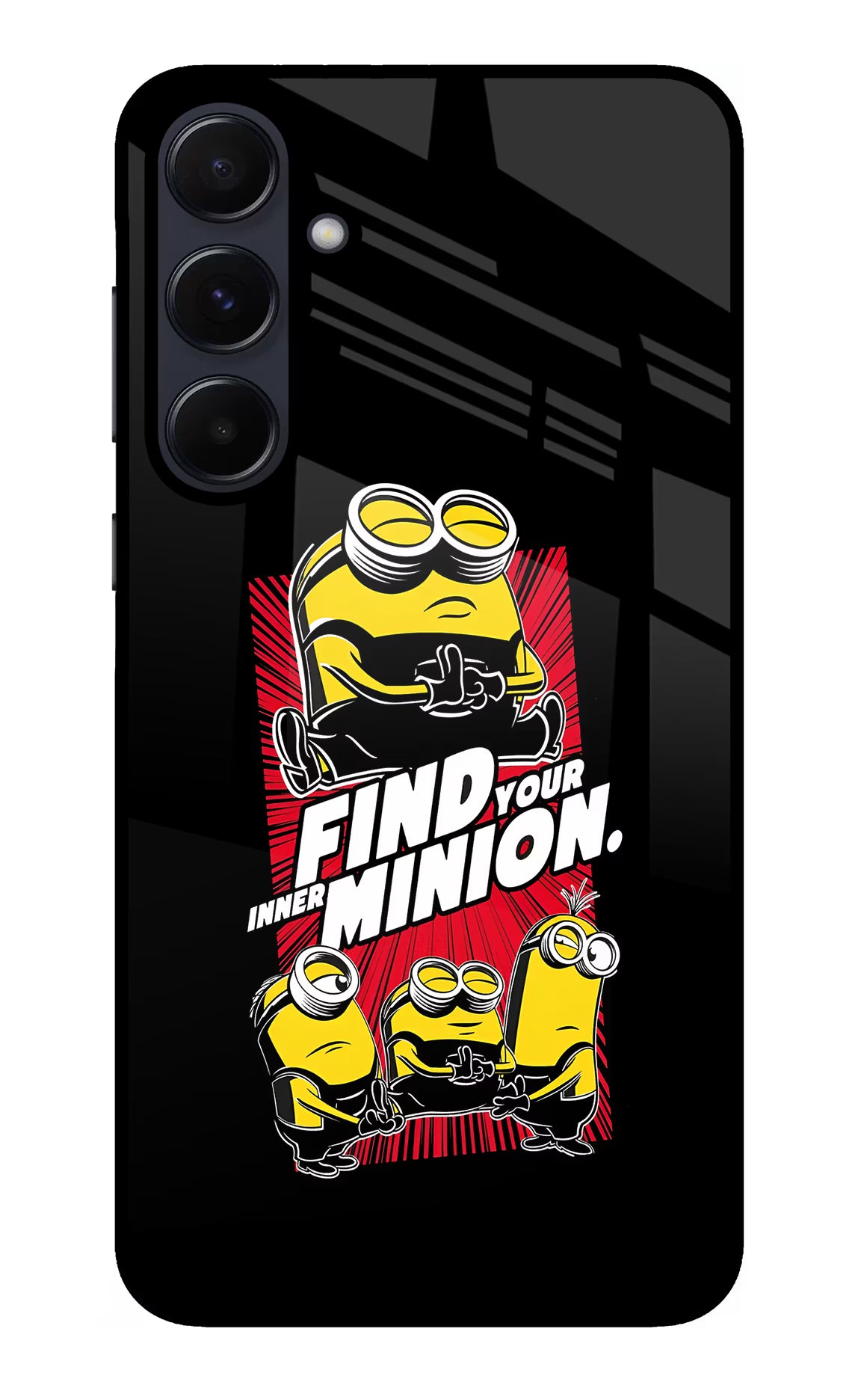 Find your inner Minion Samsung A55 5G Glass Case Back Cover by Casekaro