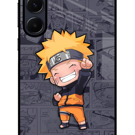 Chota Naruto Samsung A55 5G Glass Case Back Cover by Casekaro
