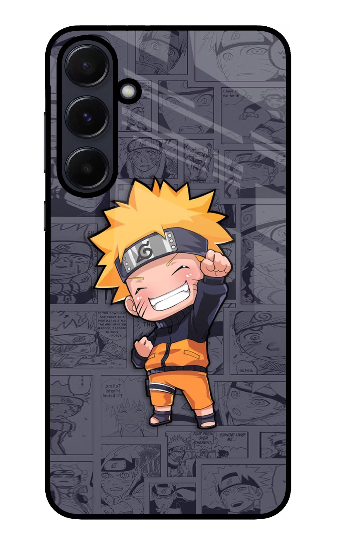 Chota Naruto Samsung A55 5G Glass Case Back Cover by Casekaro