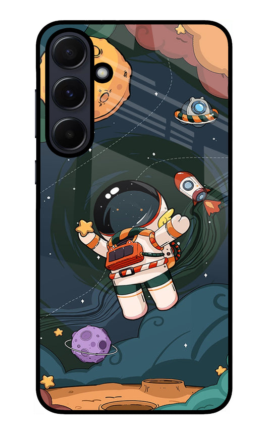 Cartoon Astronaut Samsung A55 5G Glass Case
