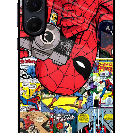 Spider Man Samsung A55 5G Glass Case Back Cover by Casekaro