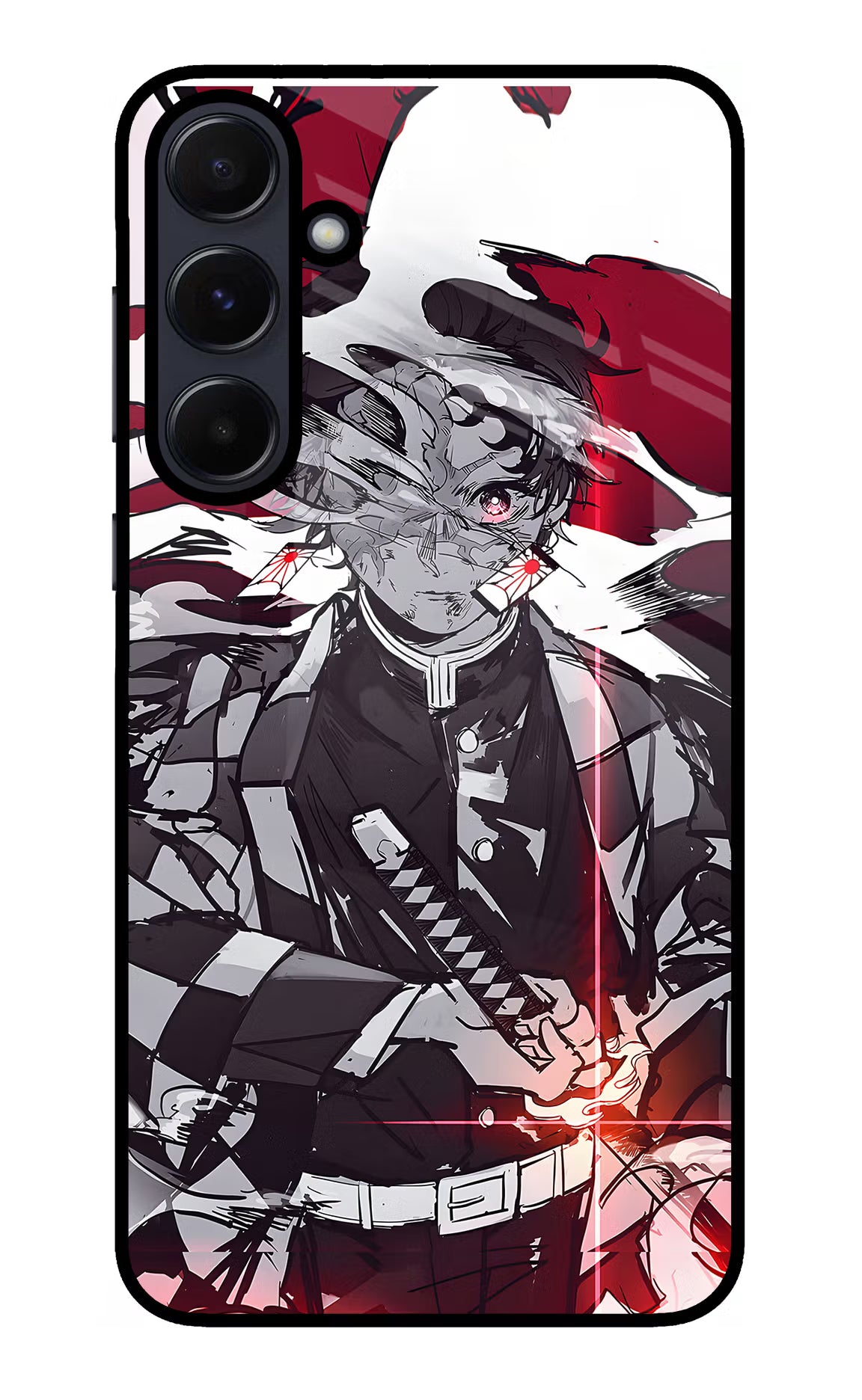 Demon Slayer Samsung A55 5G Glass Case Back Cover by Casekaro