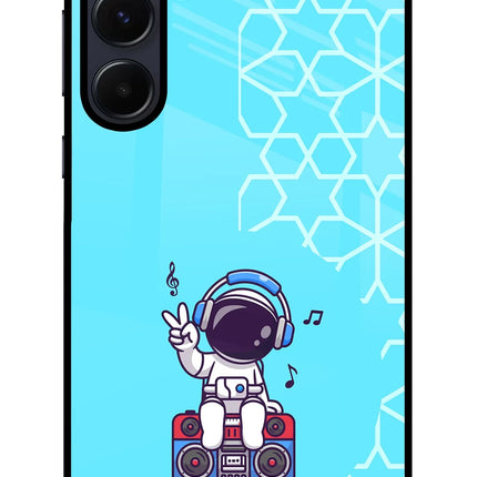 Cute Astronaut Chilling Samsung A55 5G Glass Case