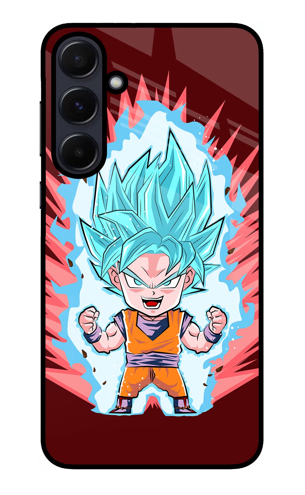 Goku Little Samsung A55 5G Glass Case Back Cover by Casekaro