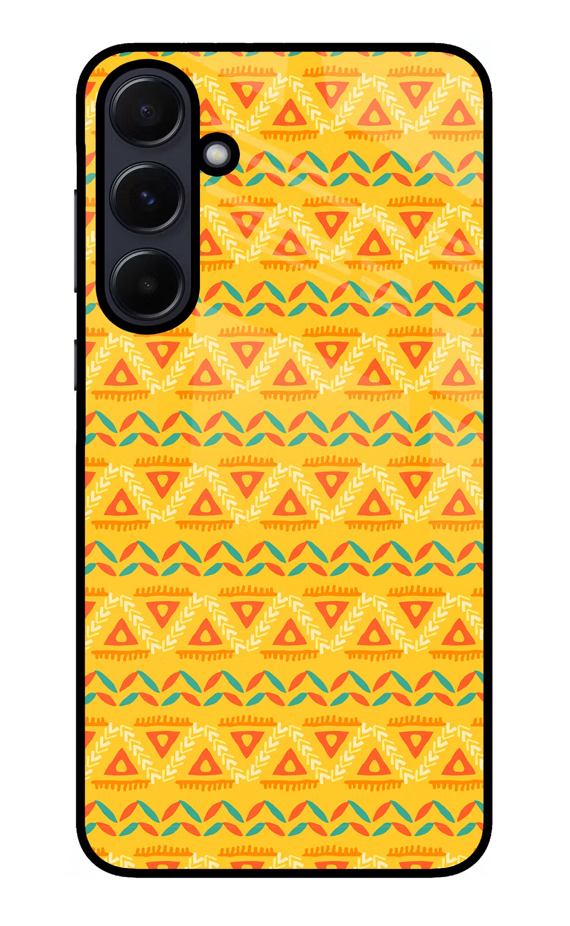 Tribal Pattern Samsung A55 5G Glass Case Back Cover by Casekaro