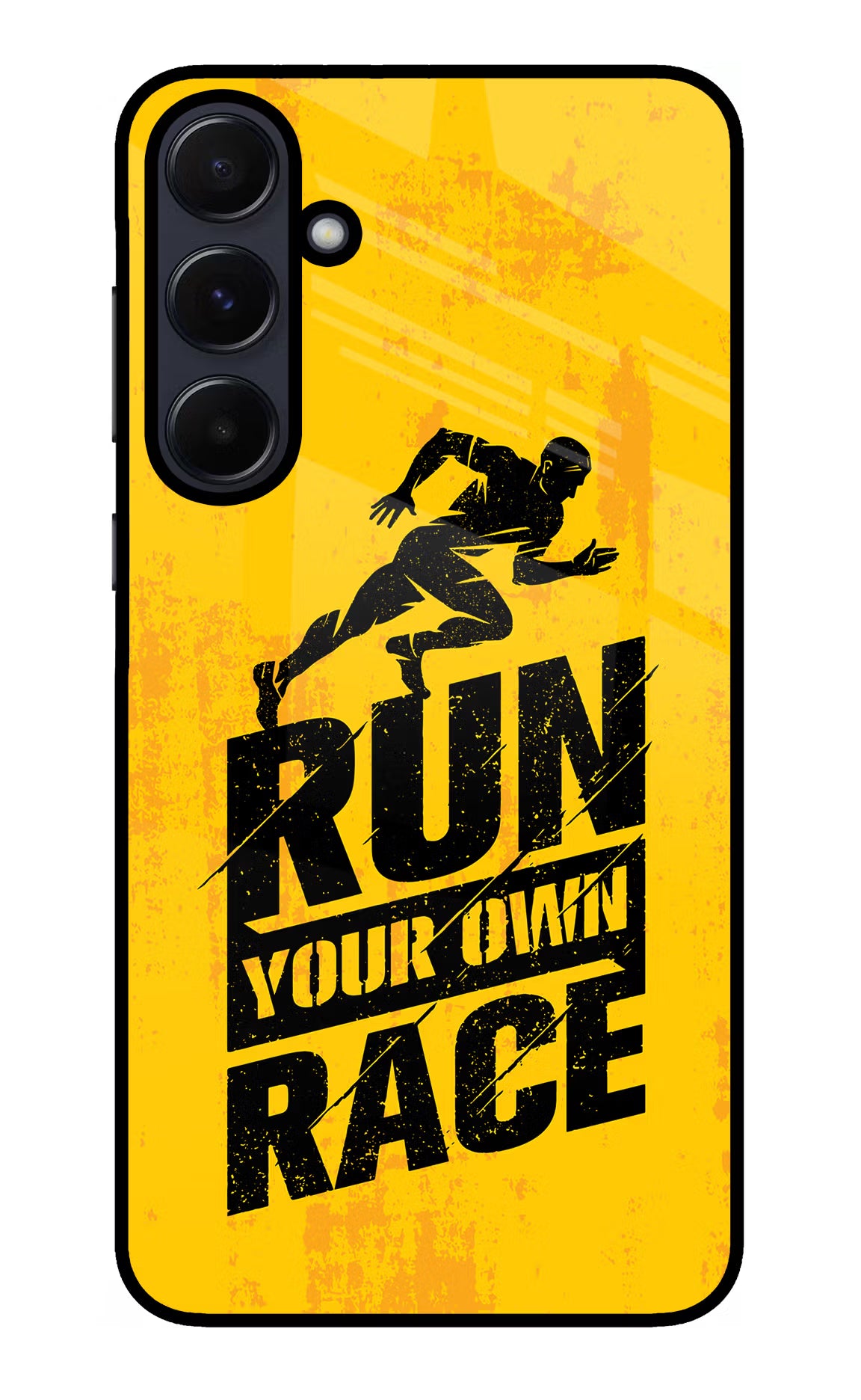 Run Your Own Race Samsung A55 5G Glass Case Back Cover by Casekaro