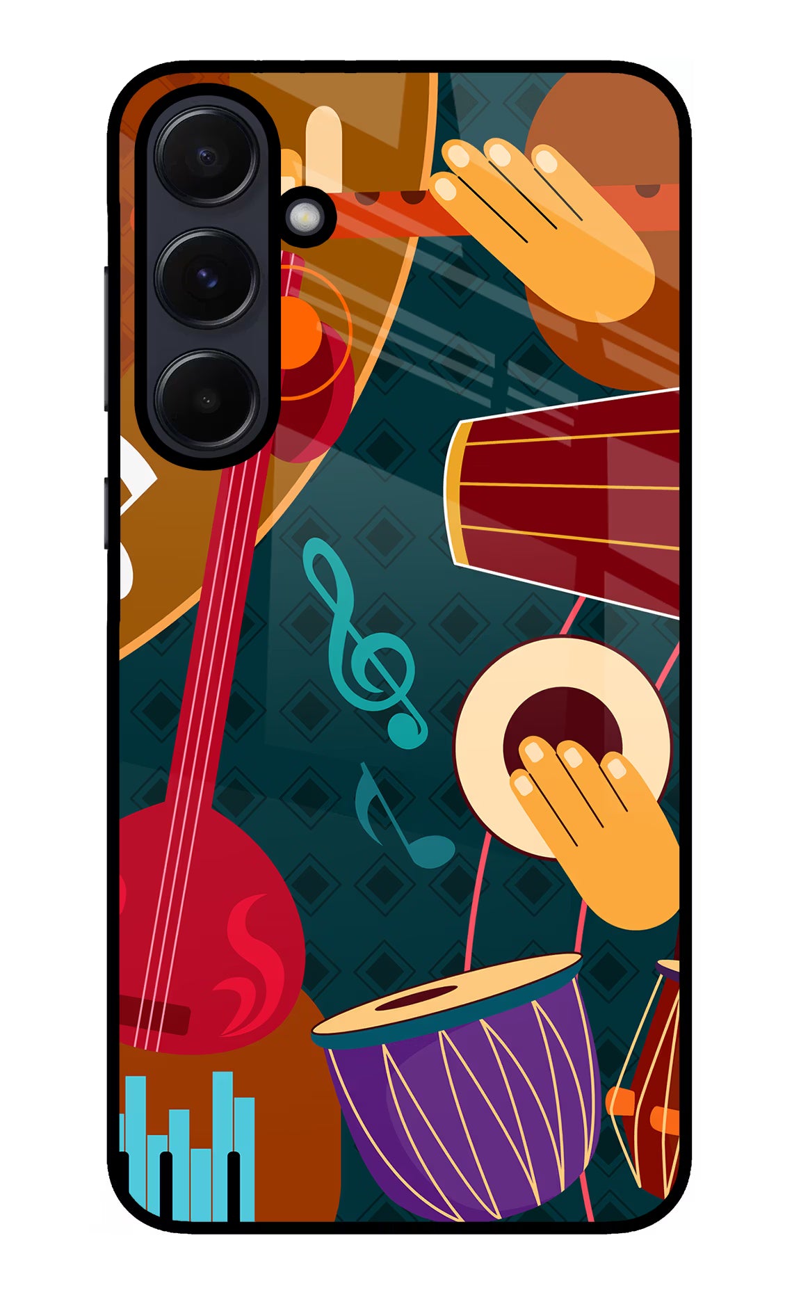 Music Instrument Samsung A55 5G Glass Case Back Cover by Casekaro