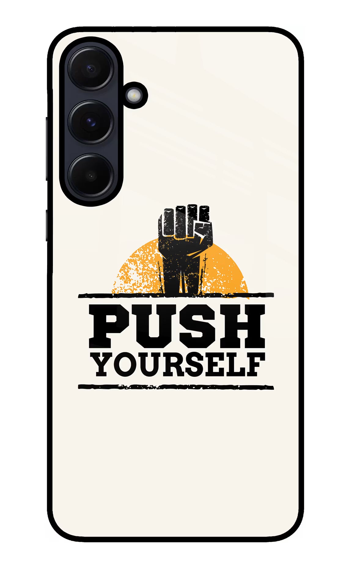 Push Yourself Samsung A55 5G Glass Case Back Cover by Casekaro