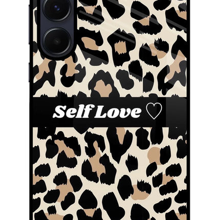 Leopard Print Self Love Samsung A55 5G Glass Case
