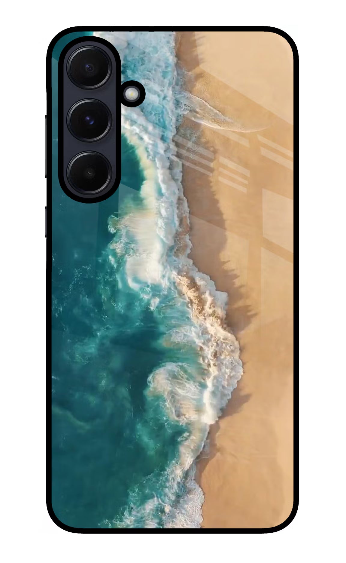 Ocean Beach Samsung A55 5G Glass Case Back Cover by Casekaro