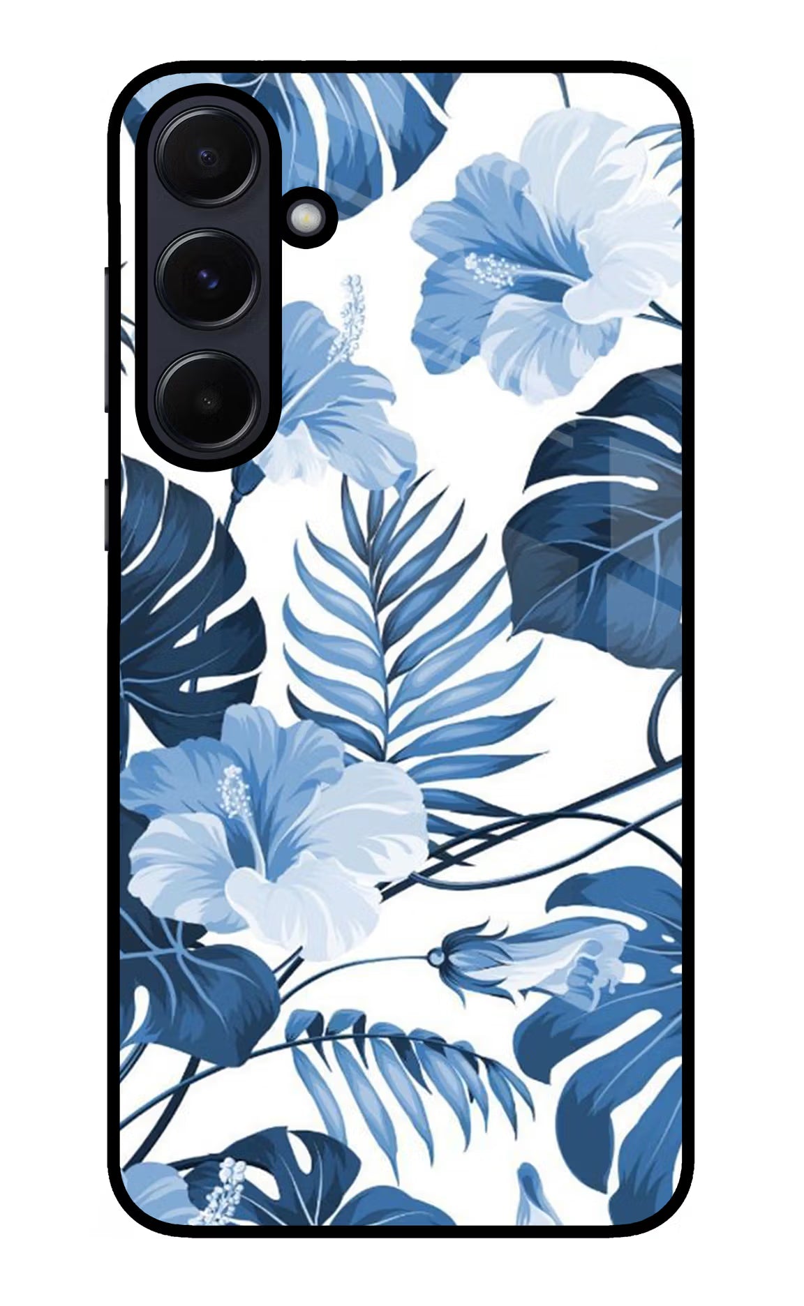 Fabric Art Samsung A55 5G Glass Case Back Cover by Casekaro