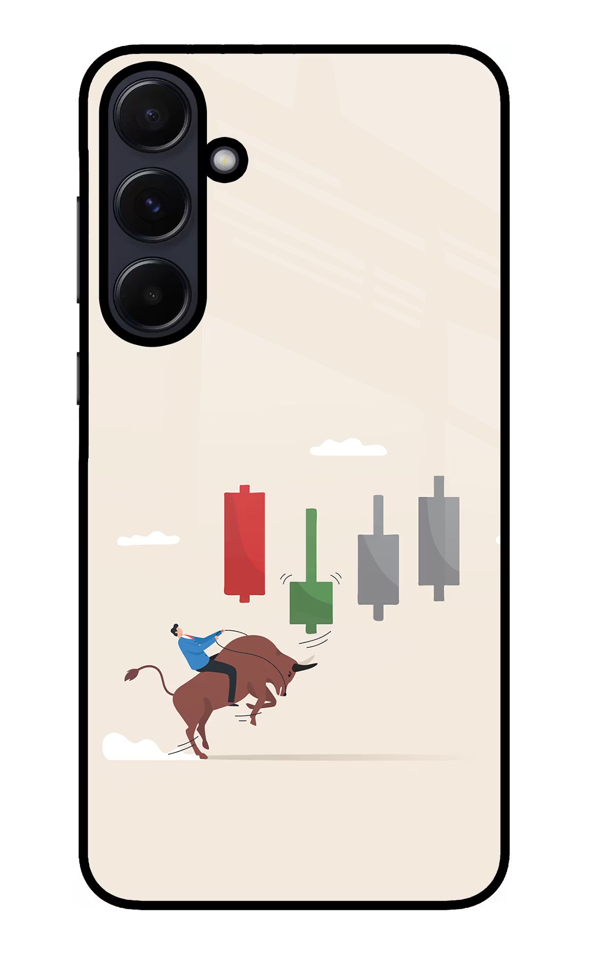 Bull Trading Momentum Samsung A55 5G Glass Case Back Cover by Casekaro