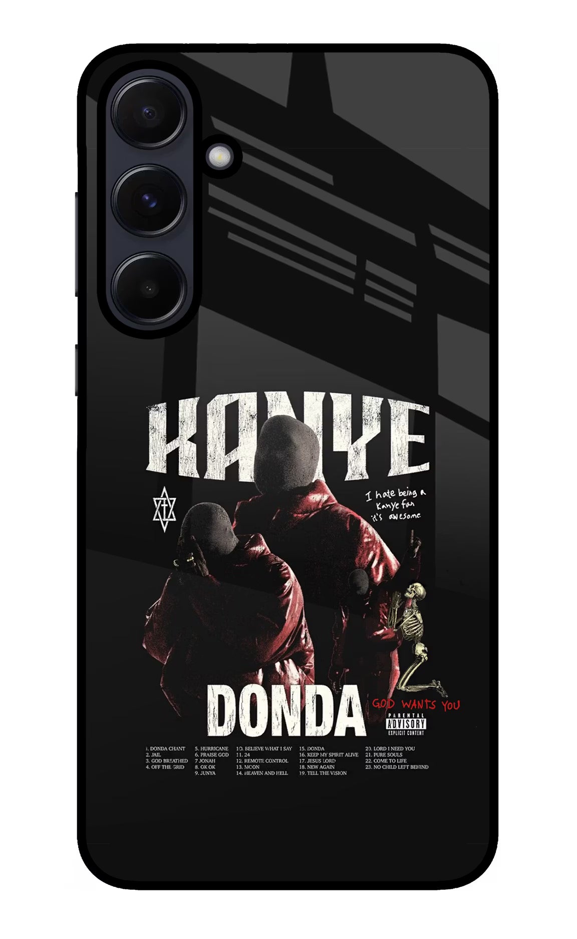 Donda Kanye West Samsung A55 5G Glass Case Back Cover by Casekaro