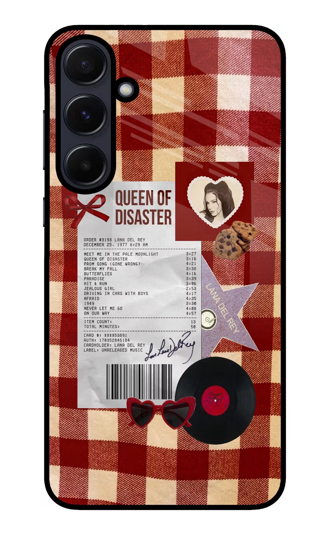 Queen of Disaster Samsung A55 5G Glass Case Back Cover by Casekaro