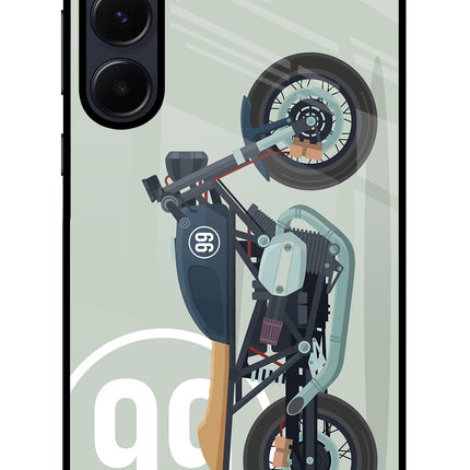 Classic Cafe Racer 99 Samsung A55 5G Glass Case Back Cover by Casekaro