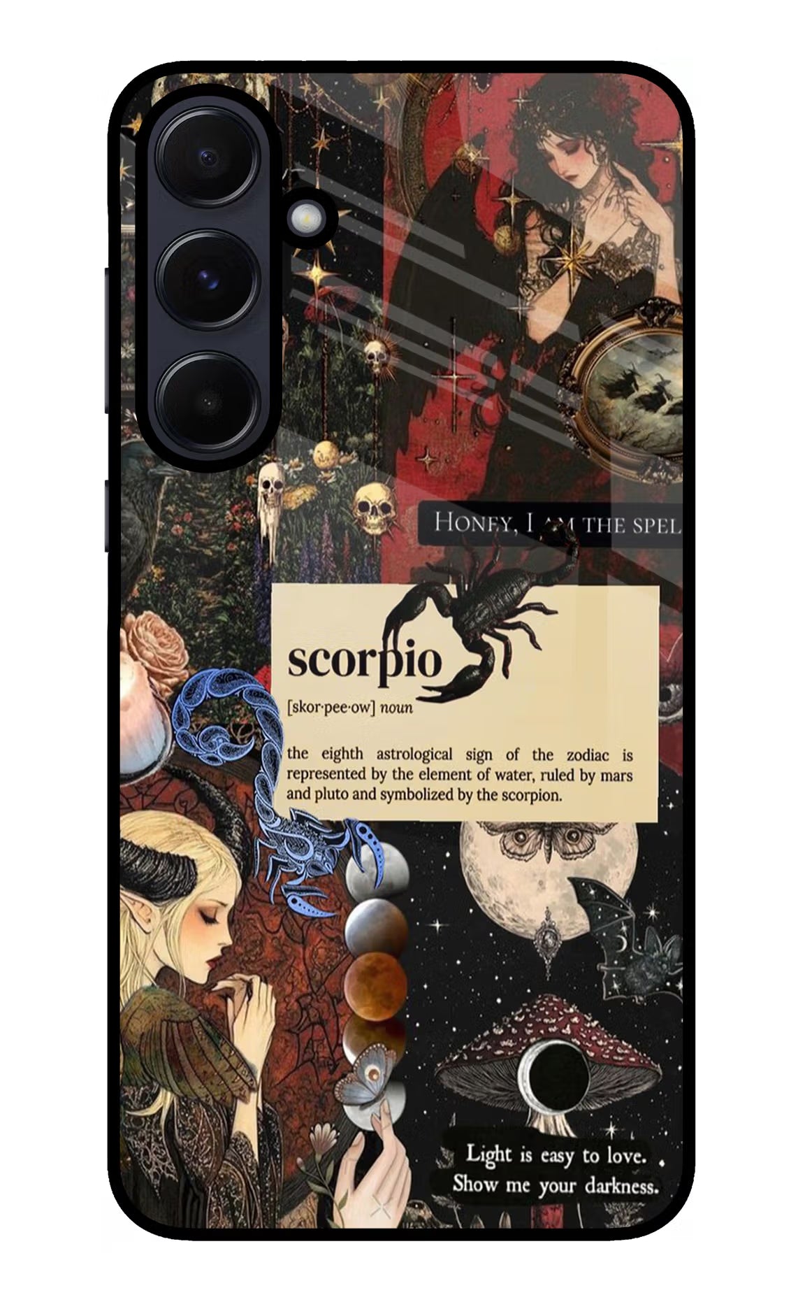 Scorpio Zodiac Samsung A55 5G Glass Case Back Cover by Casekaro