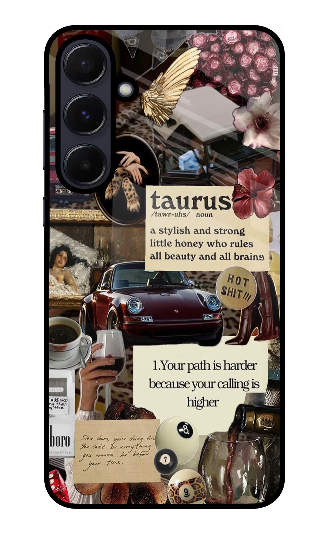 Taurus Zodiac Samsung A55 5G Glass Case Back Cover by Casekaro