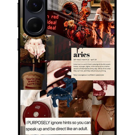 Zodiac Aries Samsung A55 5G Glass Case