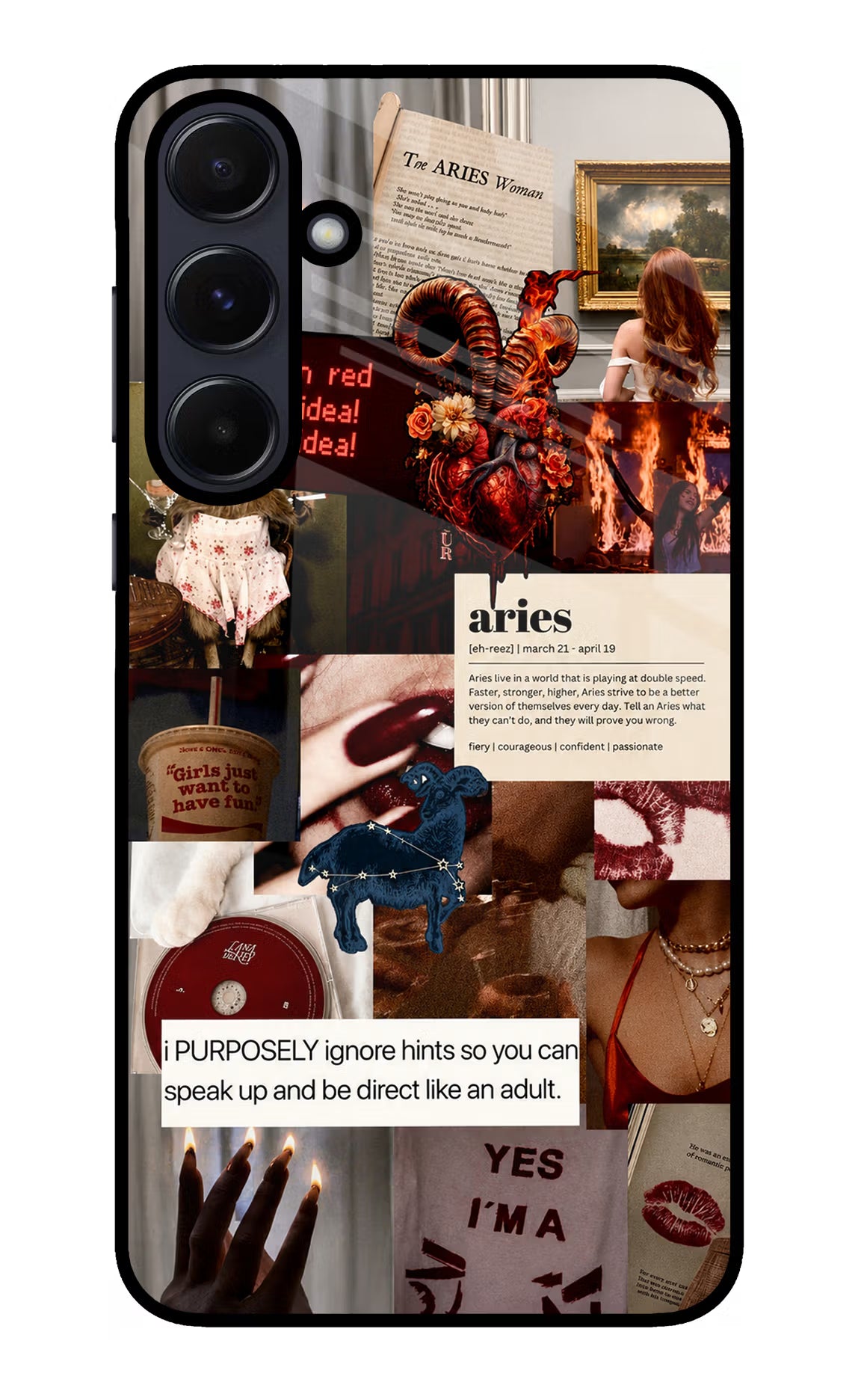 Zodiac Aries Samsung A55 5G Glass Case