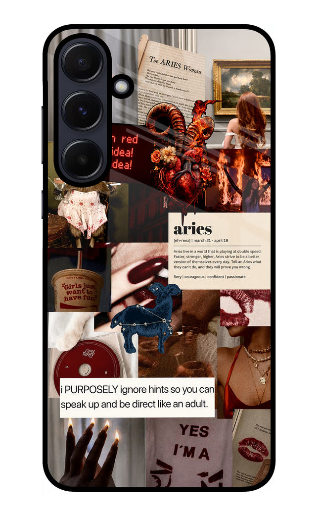 Zodiac Aries Samsung A55 5G Glass Case