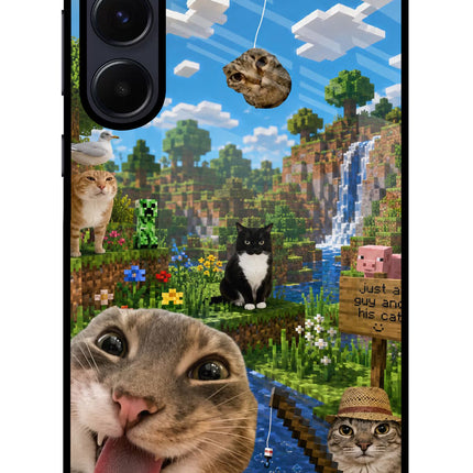 Minecraft Cat Chaos Samsung A55 5G Glass Case